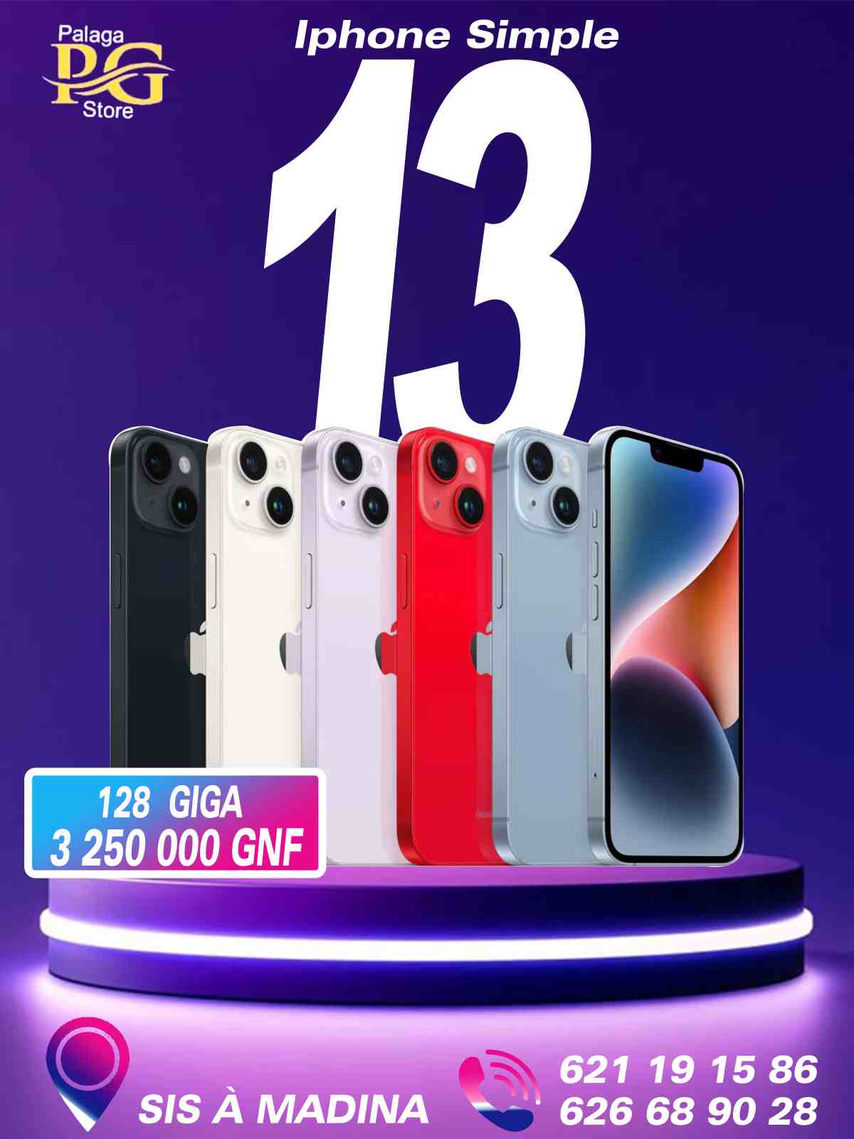 iPhone 13 simple - original, 128/256 Go