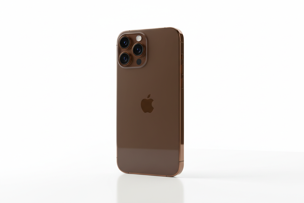 iphone 12 pro max marron avec un fond blanc ?