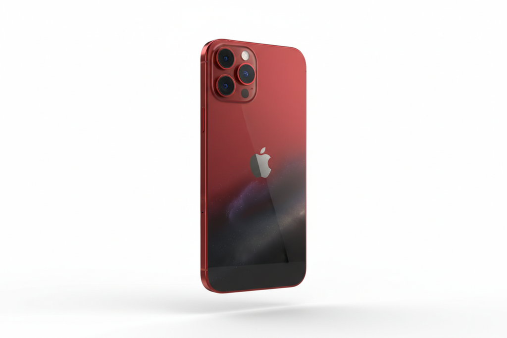iphone 12 pro max rouge avec un fond blanc ?