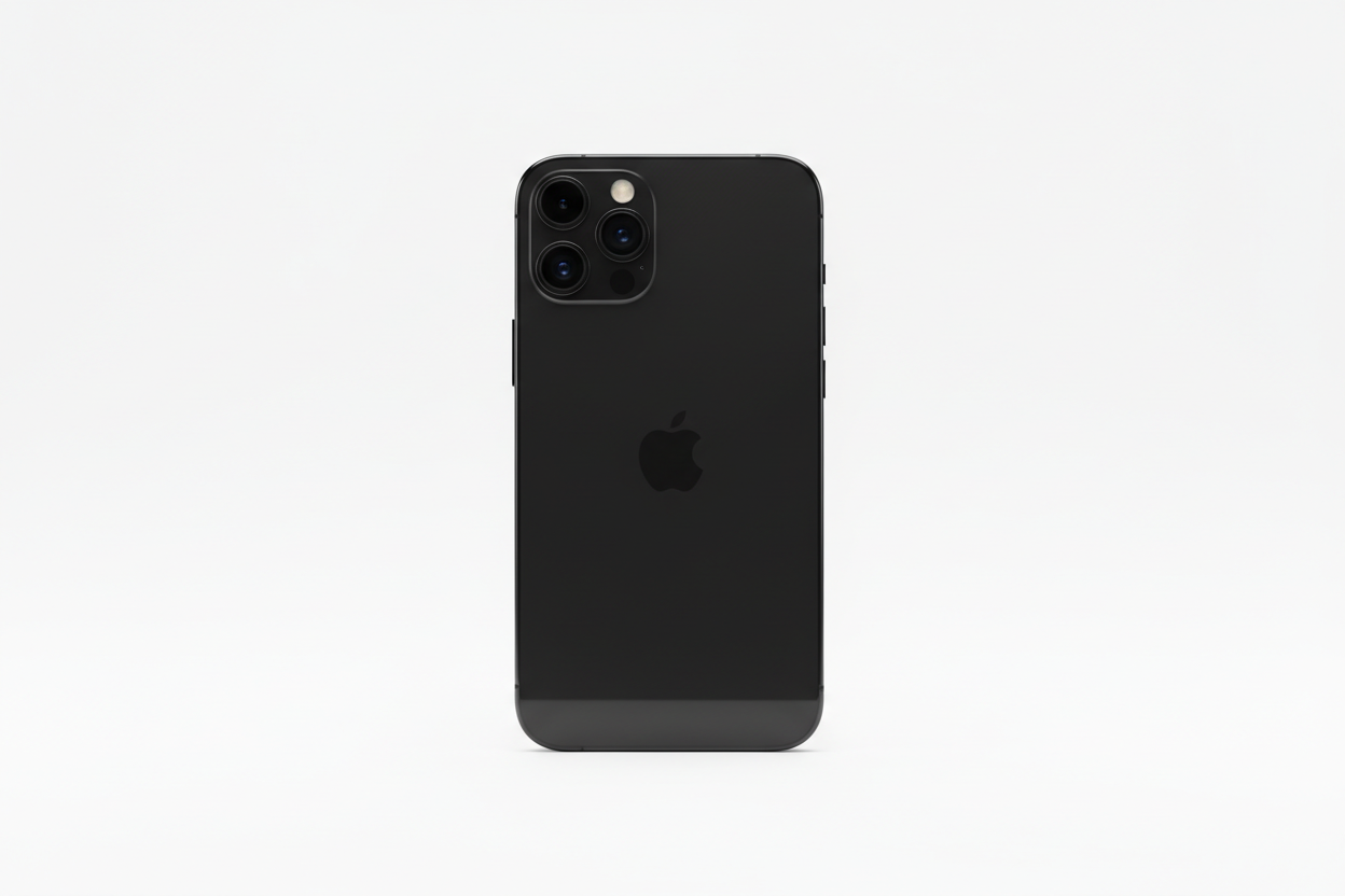 iphone 13 simple avec un fond blanc, de couleur noir ?