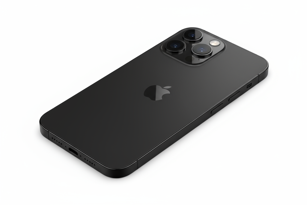 iphone 17 pro de couleur noir avec un fond blanc